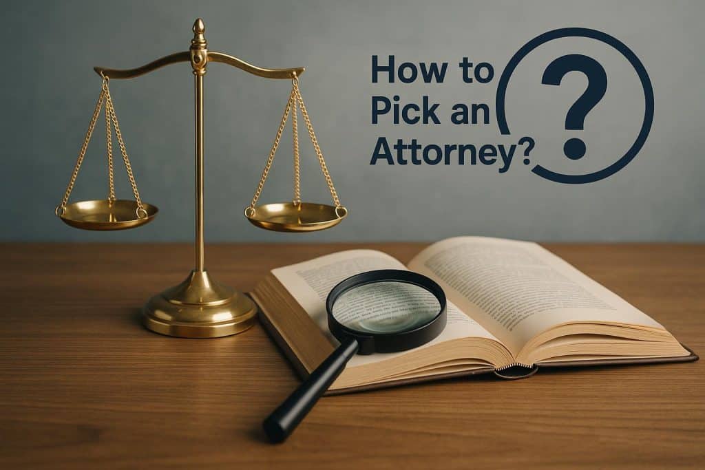 Gavel on legal documents symbolizing attorney selection and legal consultation guidance