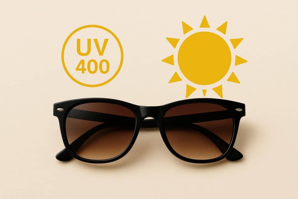 Understanding What UV400 Means and How to Decode Sunglasses’ UV Ratings Close-up of sunglasses with UV400 label highlighting ultraviolet protection rating