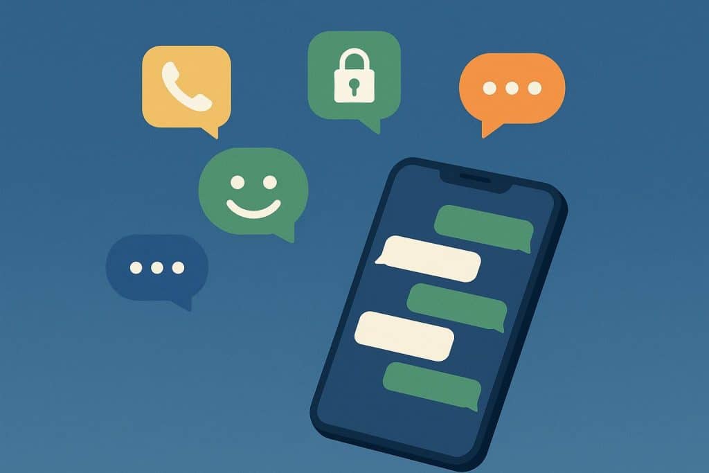 The Quiet Revolution Behind Today’s Messaging Apps Encrypted chat icons symbolizing innovation in modern messaging app technology