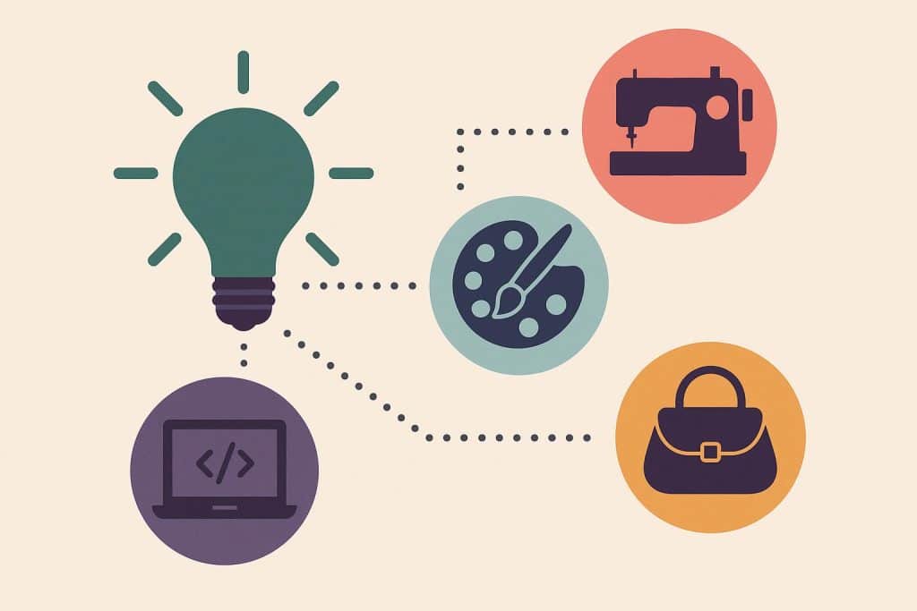 Women entrepreneurs working on digital and creative skills-based business ideas for the future
