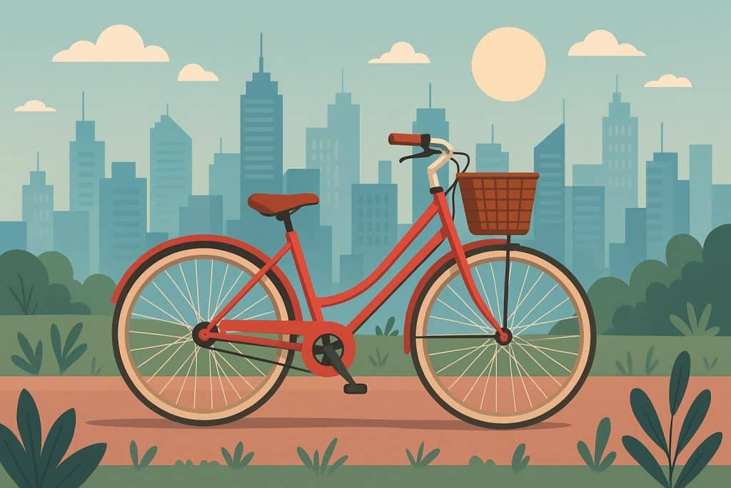 Urban bicycles parked on city street reflecting increasing cycling trend among girls