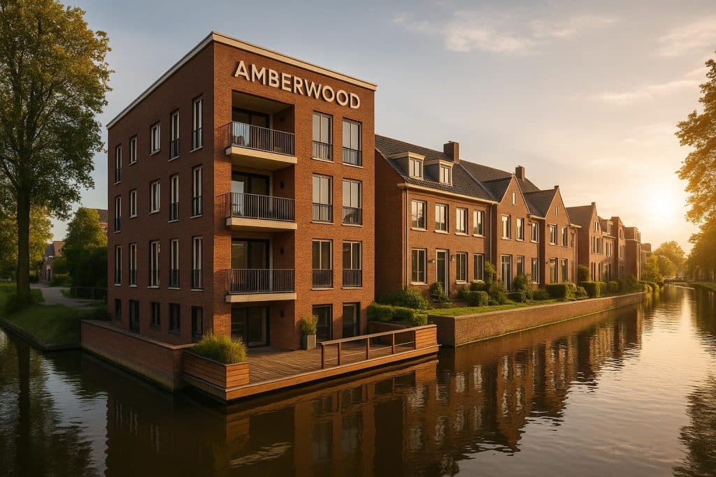 Modern Amberwood at Holland residential complex with lush surroundings, symbolizing investment appeal
