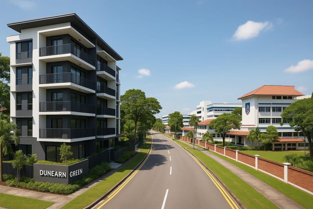 Dunearn Green to Provide Convenient Access to Multiple Prestigious Schools Modern residential complex near Dunearn Road, close to several top-ranking Singapore schools.
