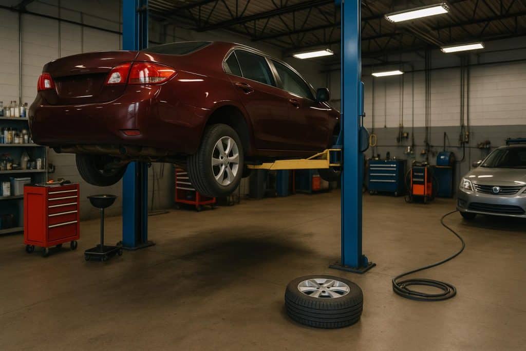 Modern auto repair shop exterior in Virginia Beach showcasing customer-friendly amenities