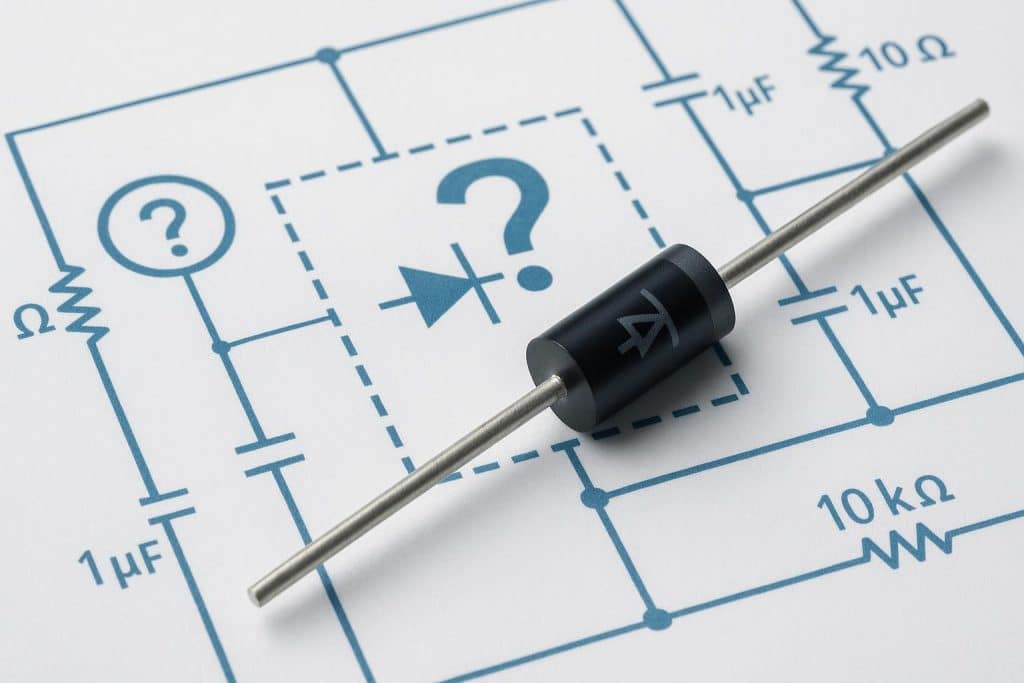 Rectifier diode selection with circuit diagram highlighting key specifications and performance factors